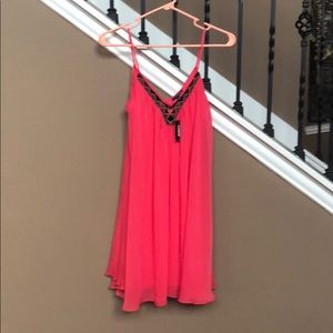 Express skater dress coral pink xs
